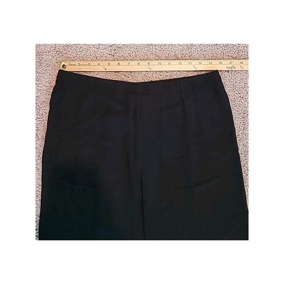 Eileen Fisher Womens Pants Black Size Medium Silk Georgette Crepe Cropped Pant - Picture 4 of 8